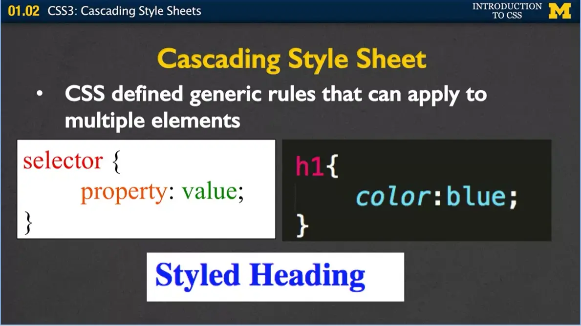 Cascade Style Sheet: Selector, #2.