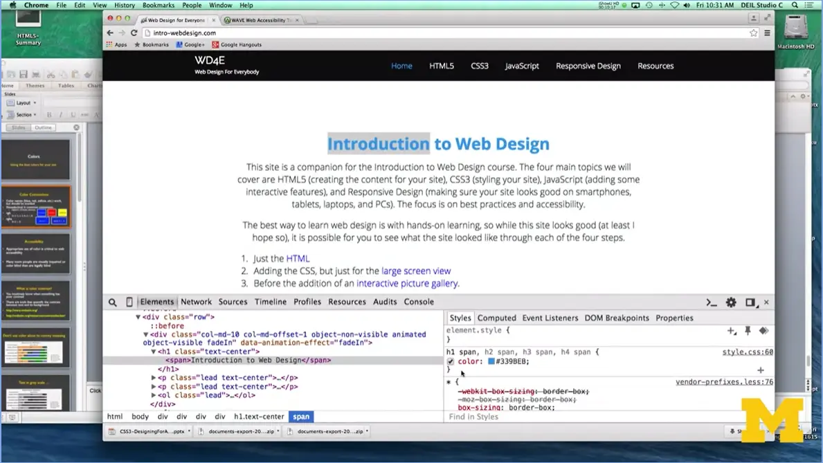 Inspect Element, Course Webpage, #2.