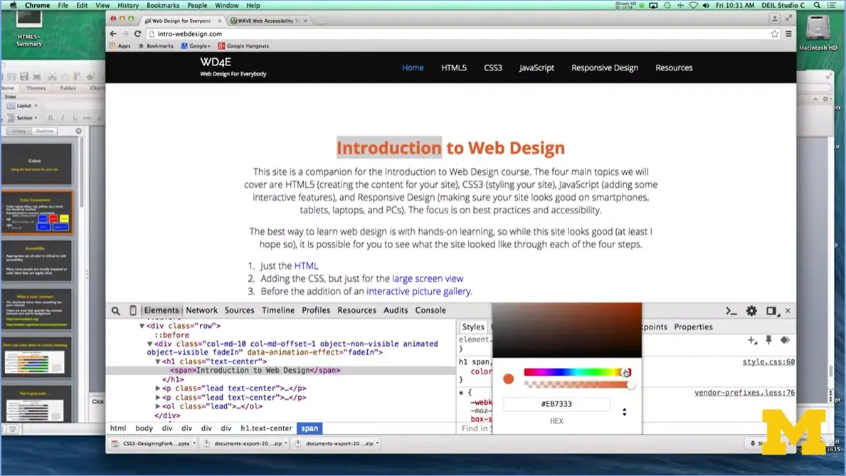 Inspect Element, Course Webpage, #4.