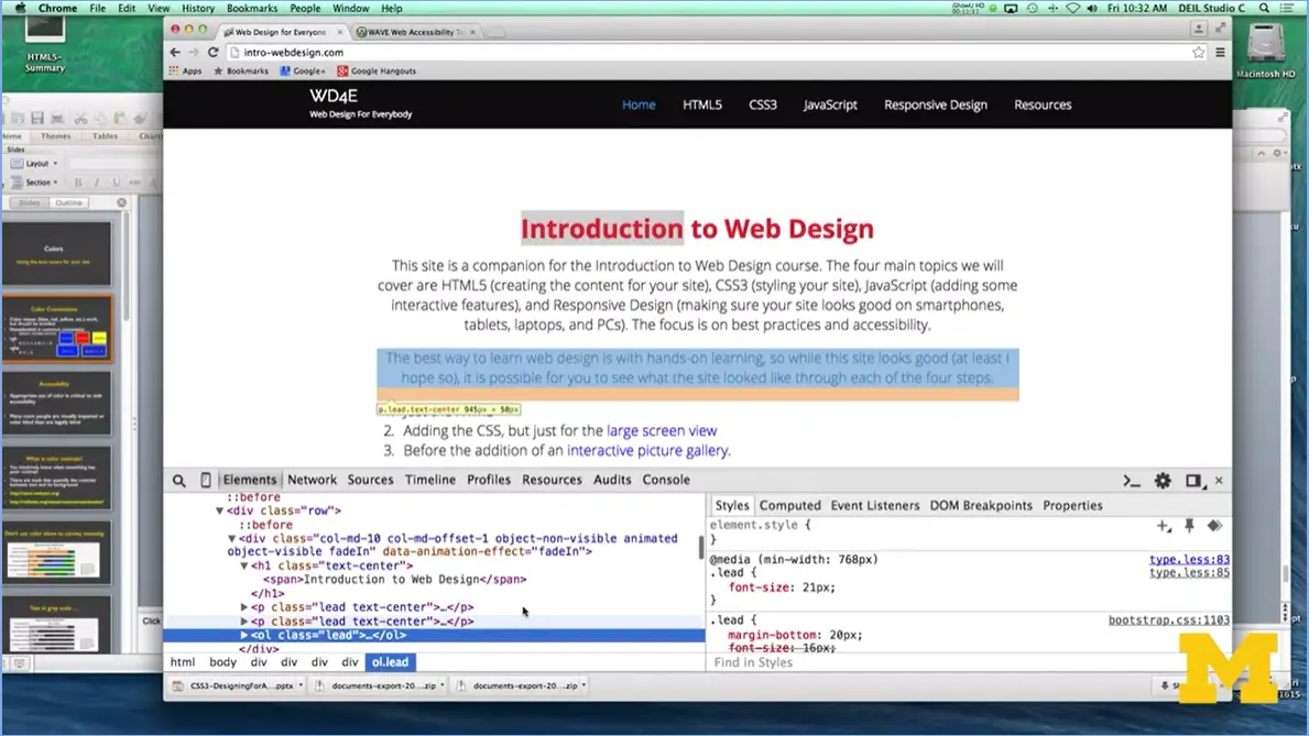 Inspect Element, Course Webpage, #6.