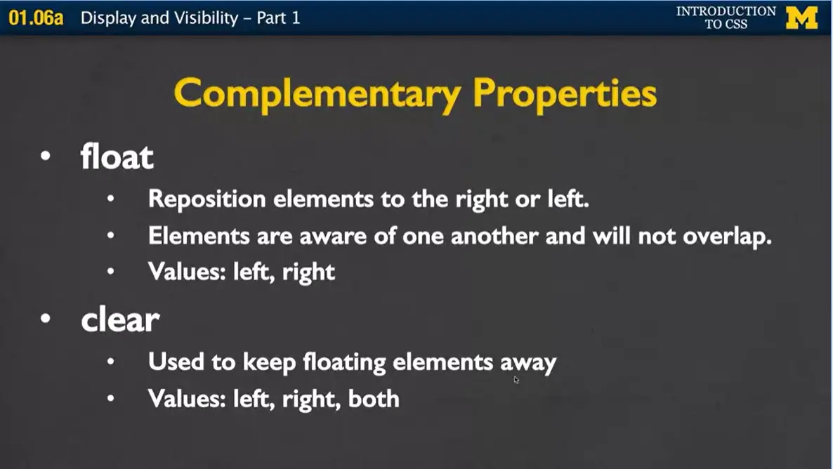 Complementary Properties.