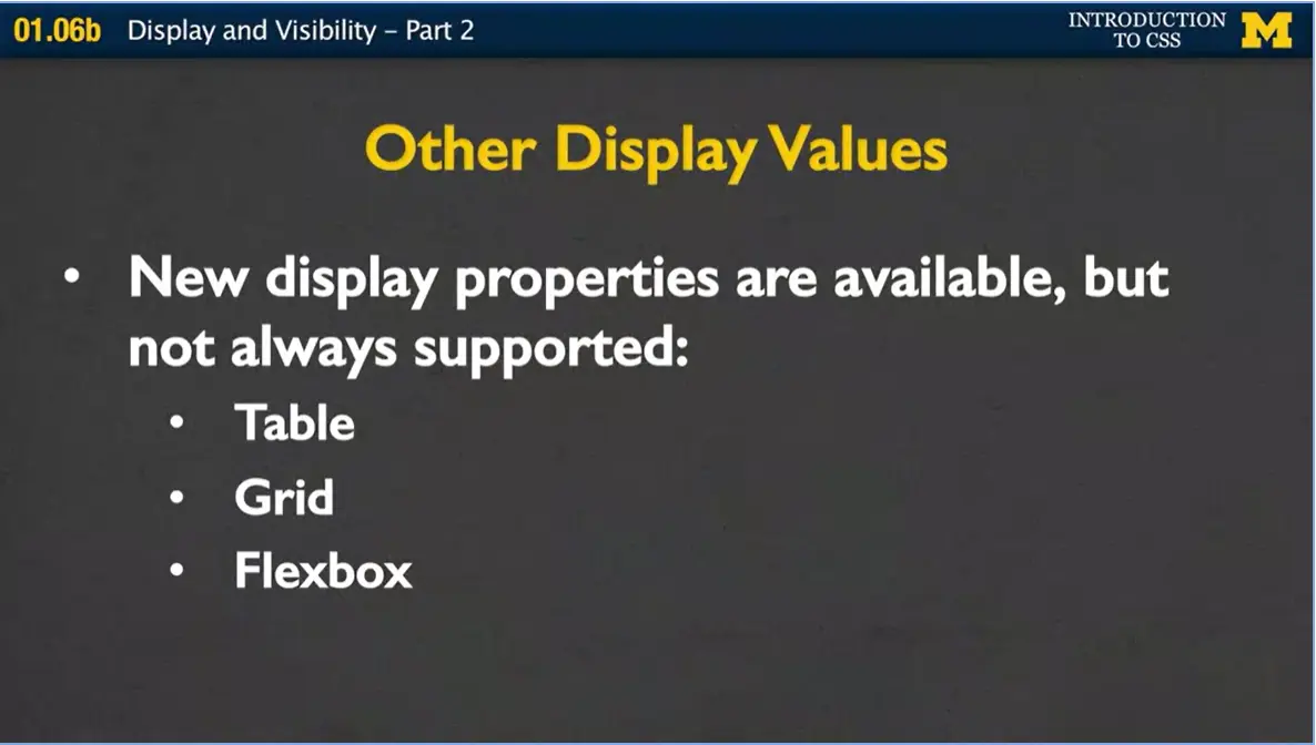 Other Display Values.