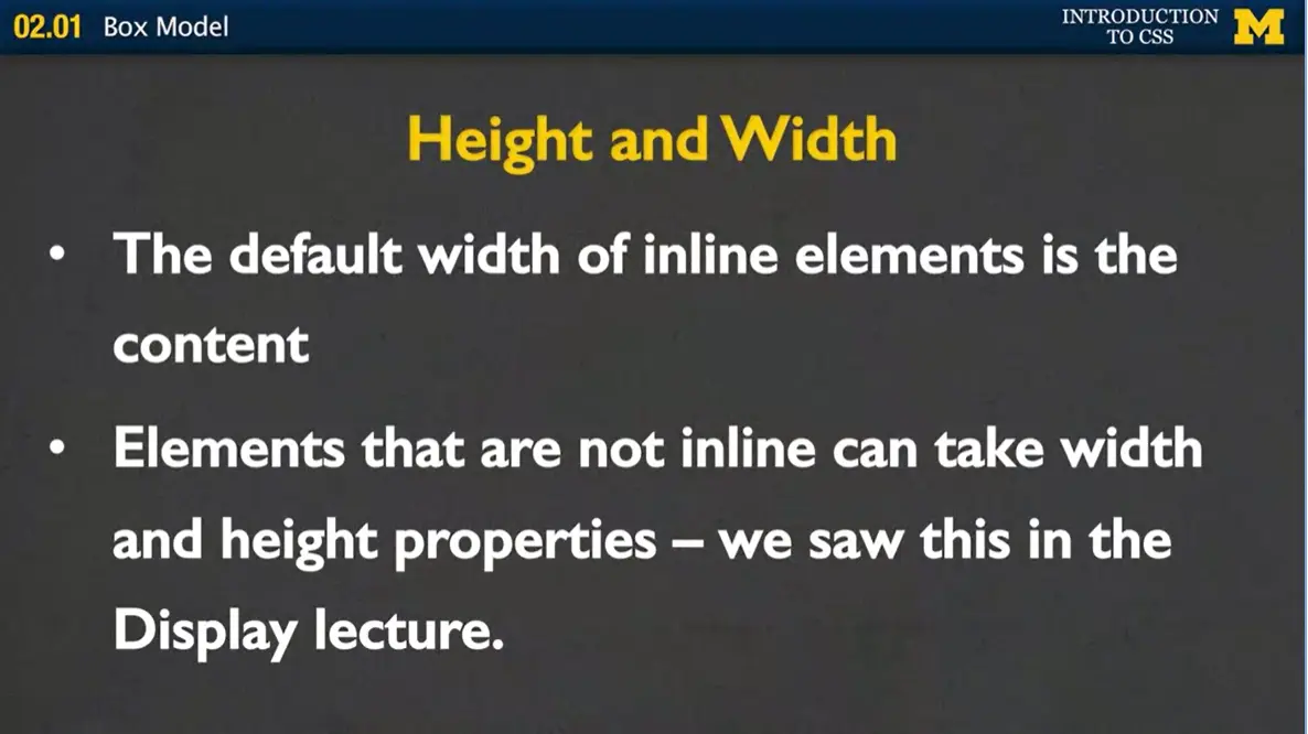 Height and Width.