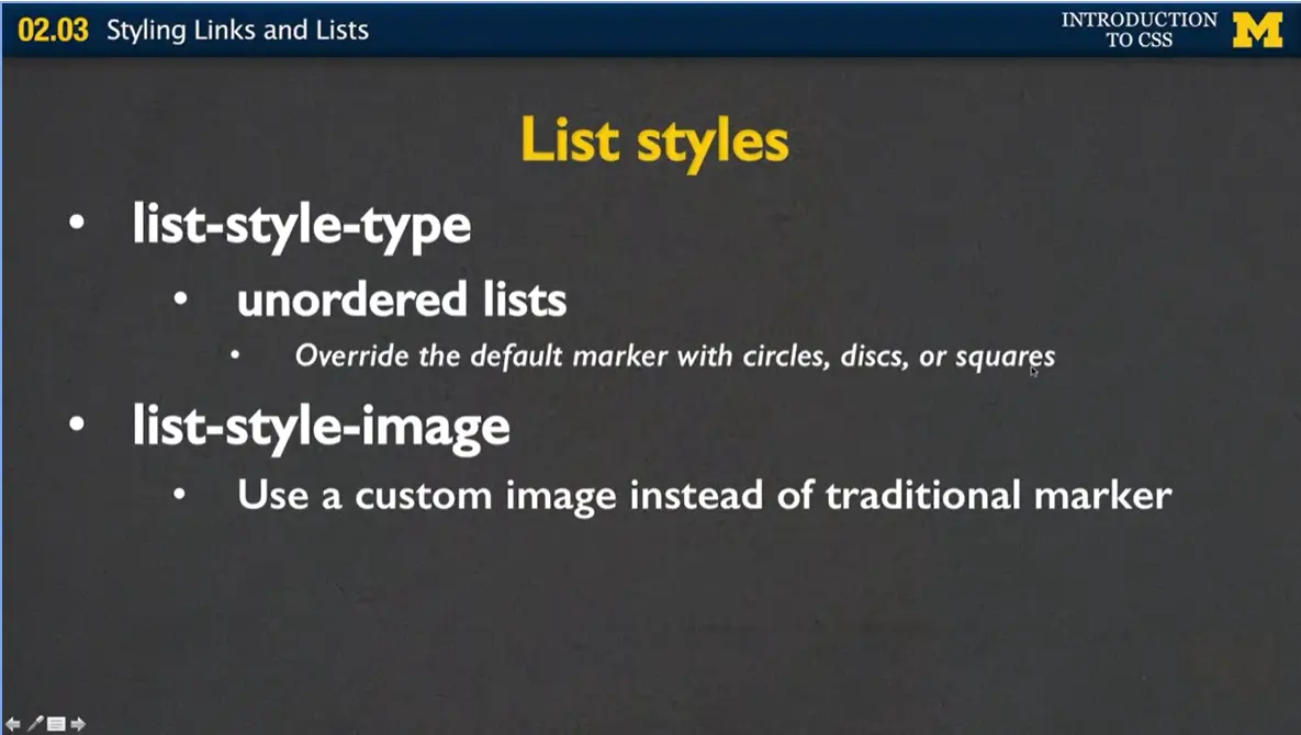 List styles, #1.