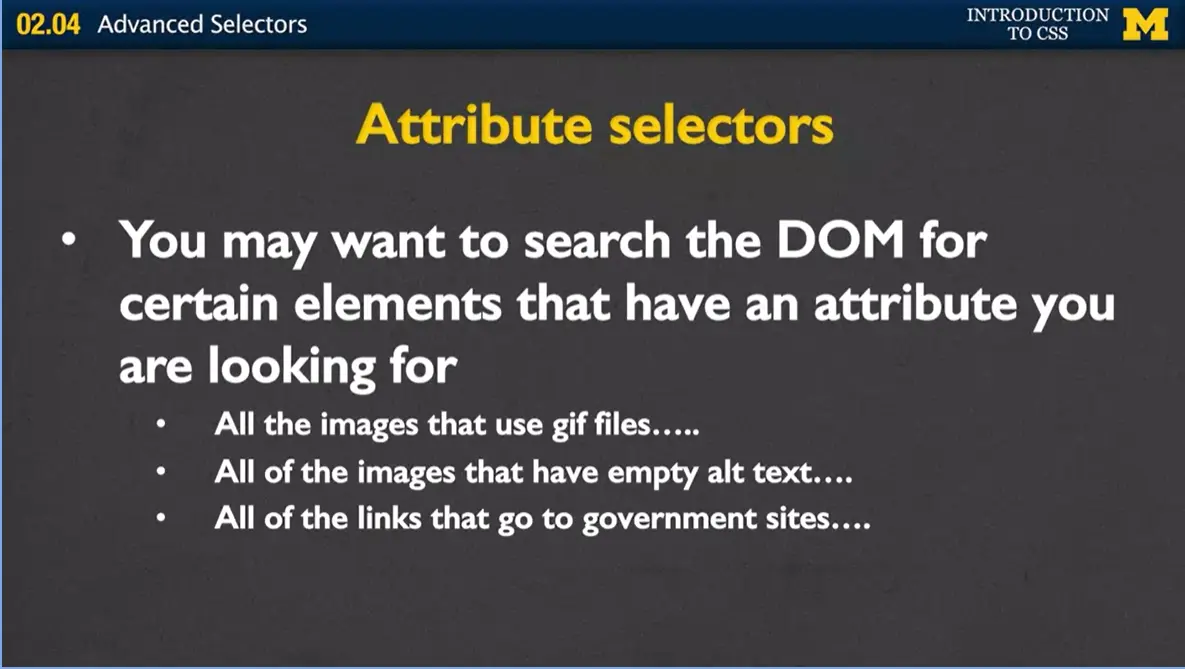 Attribute Selectors.