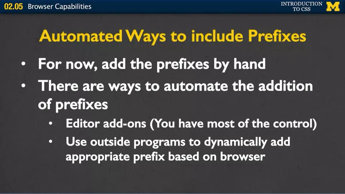 Automated ways to include prefixes.