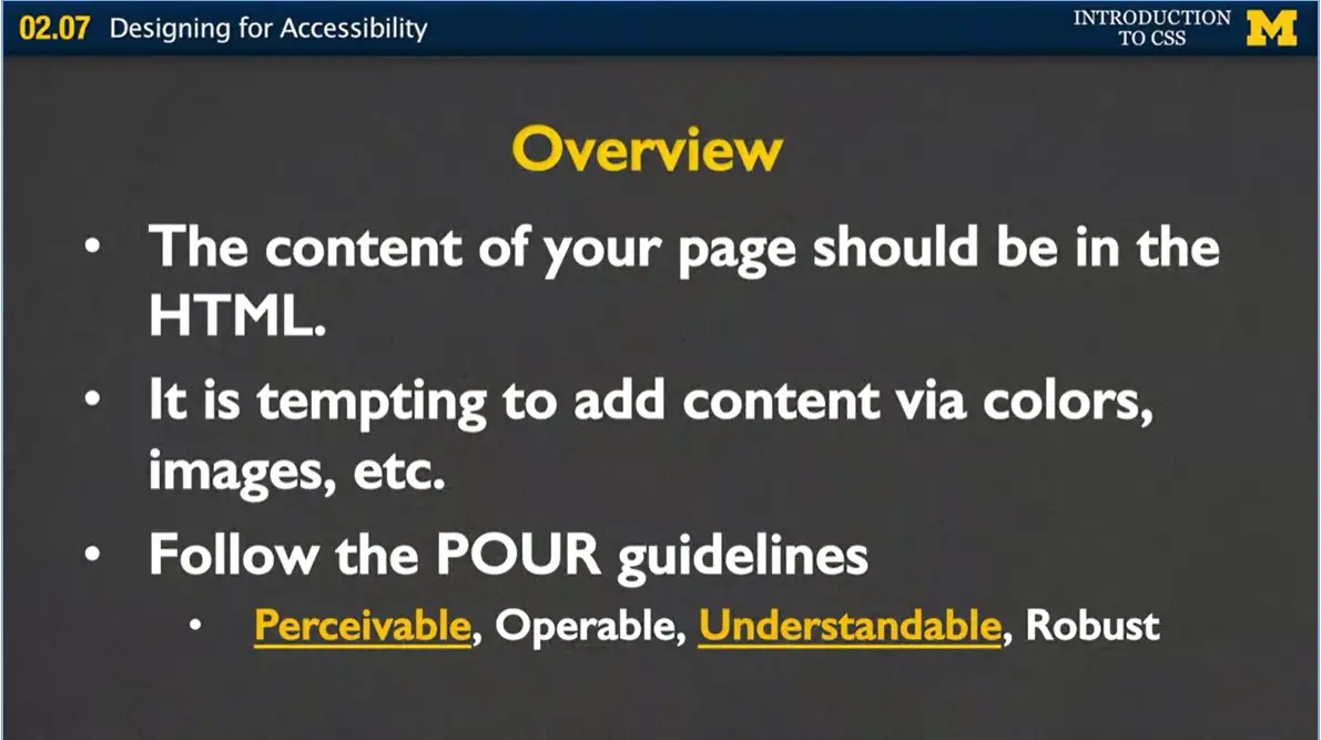 Overview: Designing for Accessibility.