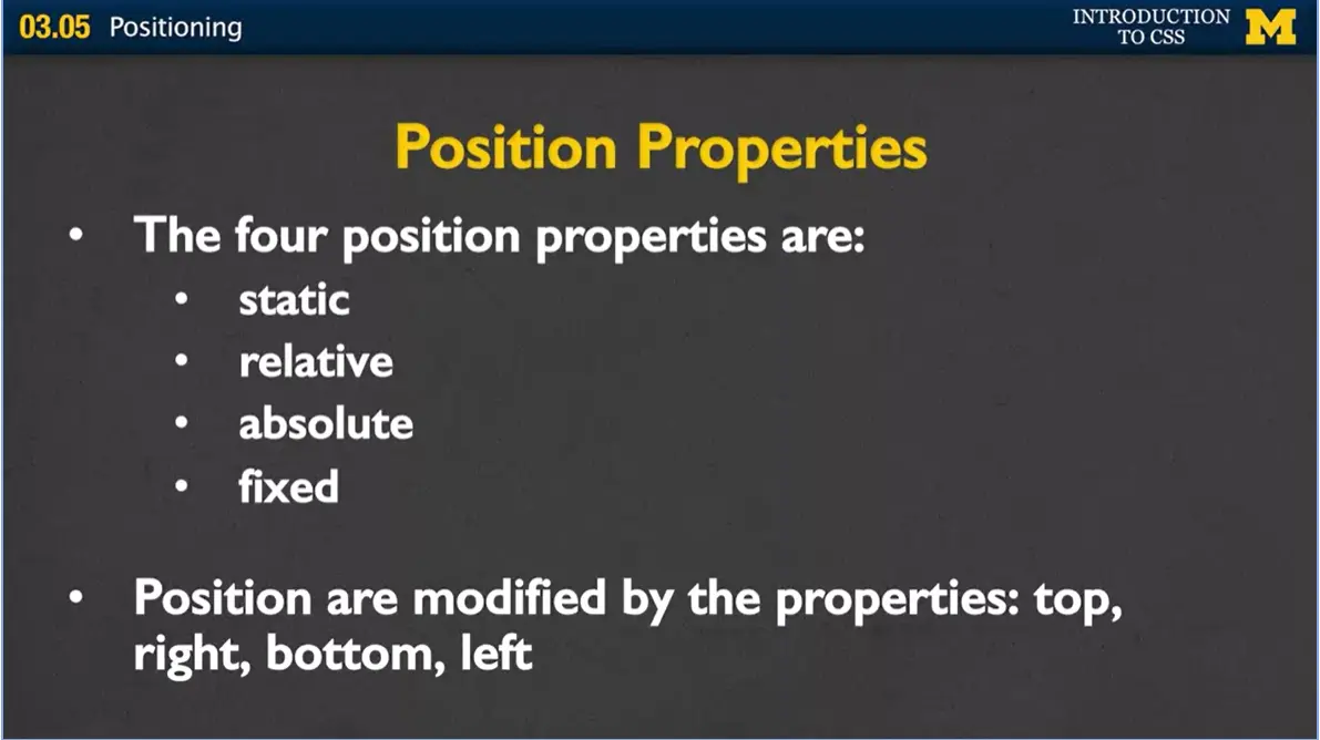 Position Properties.